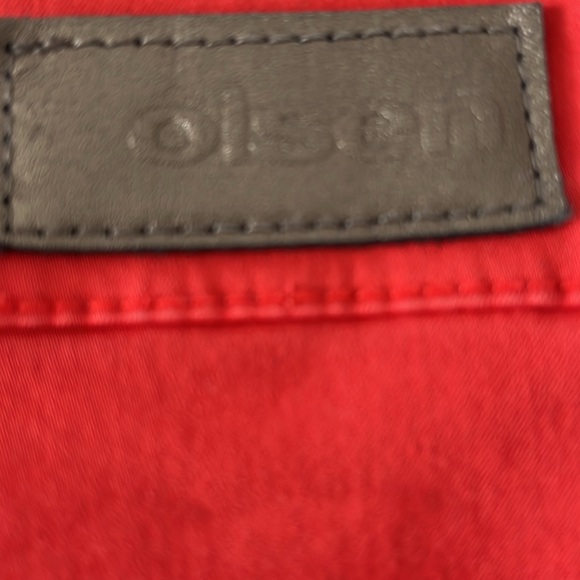 Olsen Mona Slim Blossom Red Jeans Size 14 - Picture 10 of 14